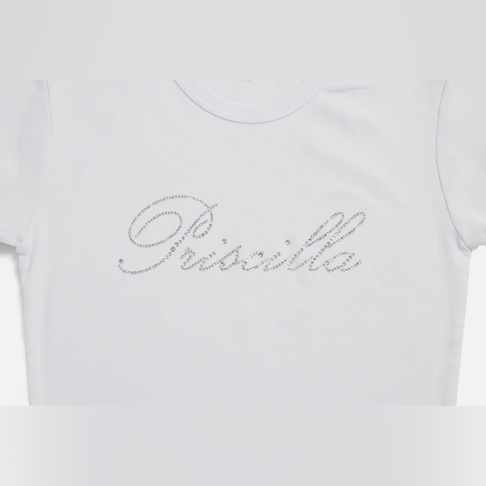 priscilla baby tee a24 Rhinestoned Babydoll Tee